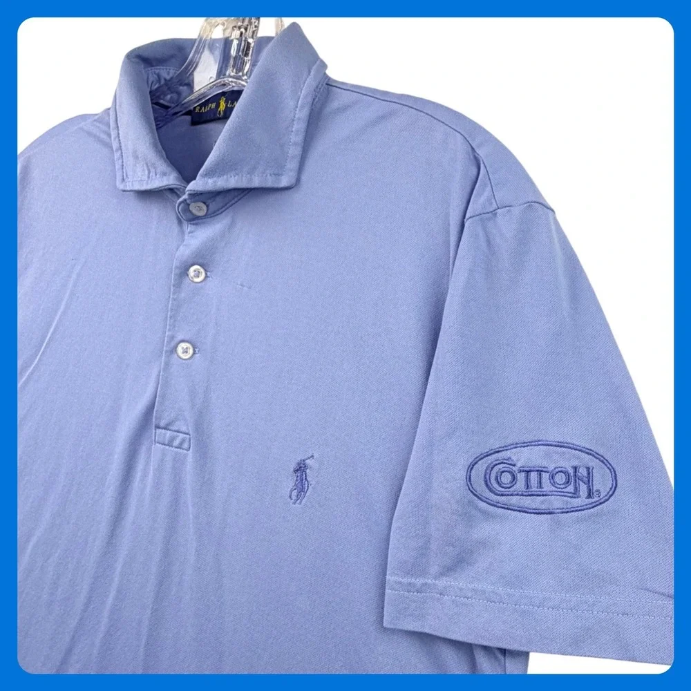 Ralph Lauren Pro Fit Polo Shirt Men Small Blue Golf Wicking Cotton Holdings Logo